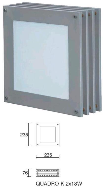 Quadro 2x 18W Designleuchte silber für Wand oder Decke Osram EVG